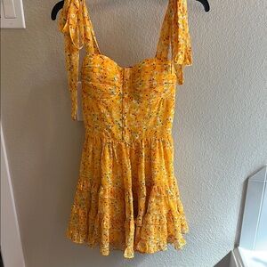 Buddy Love Yellow Floral Mini Dress